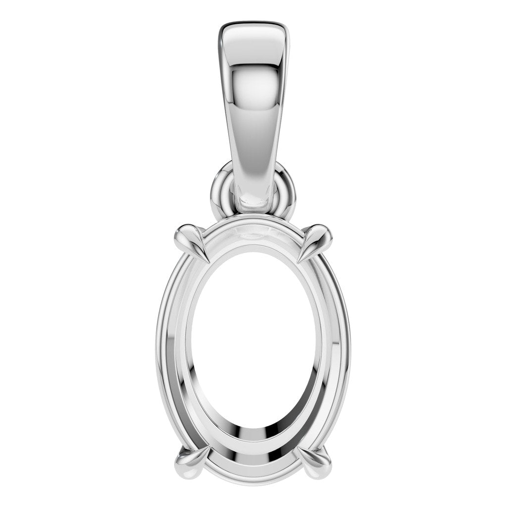 PE-1164 White Gold Pendant UNSET - Main View