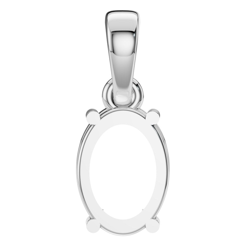 PE-1164 White Gold Pendant UNSET - BACK