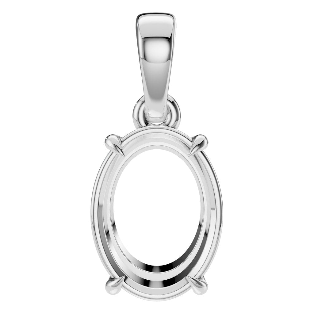 PE-1164 White Gold Pendant UNSET - Main View