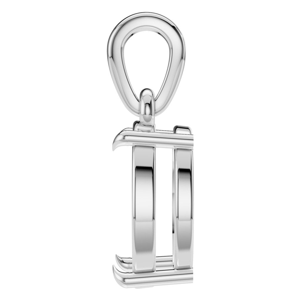 PE-1164 White Gold Pendant UNSET - Side View