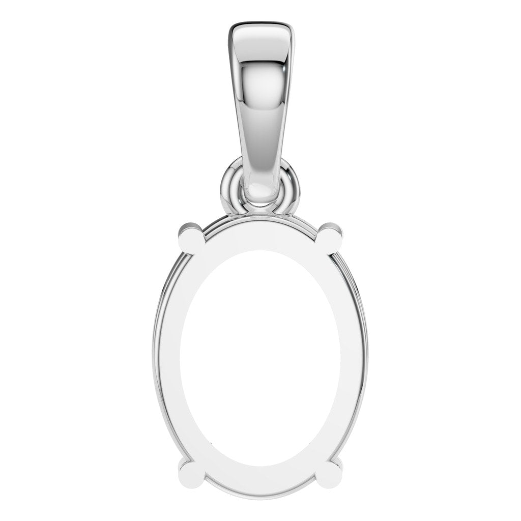 PE-1164 White Gold Pendant UNSET - BACK