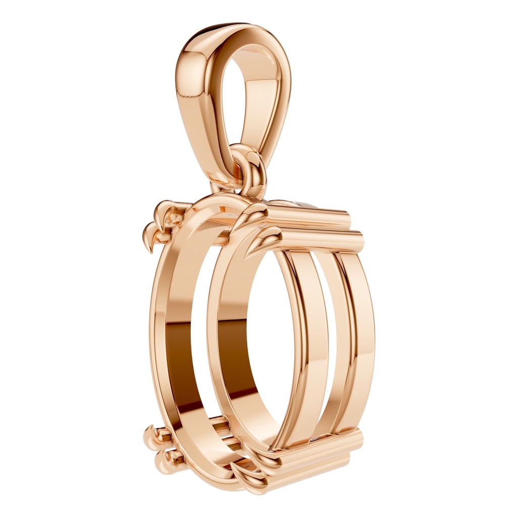 PE-1164 Rose Gold Pendant UNSET - ANGLE