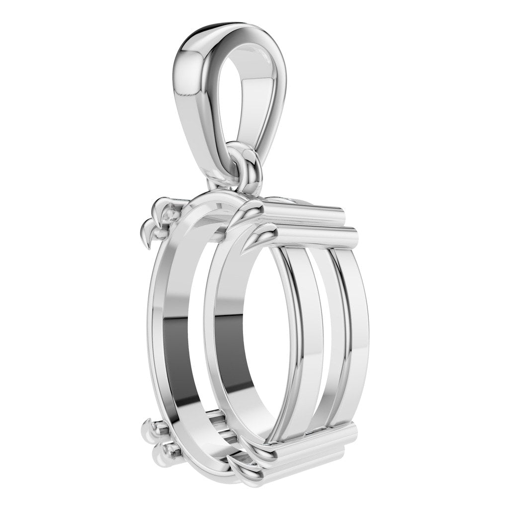PE-1164 White Gold Pendant UNSET - ANGLE