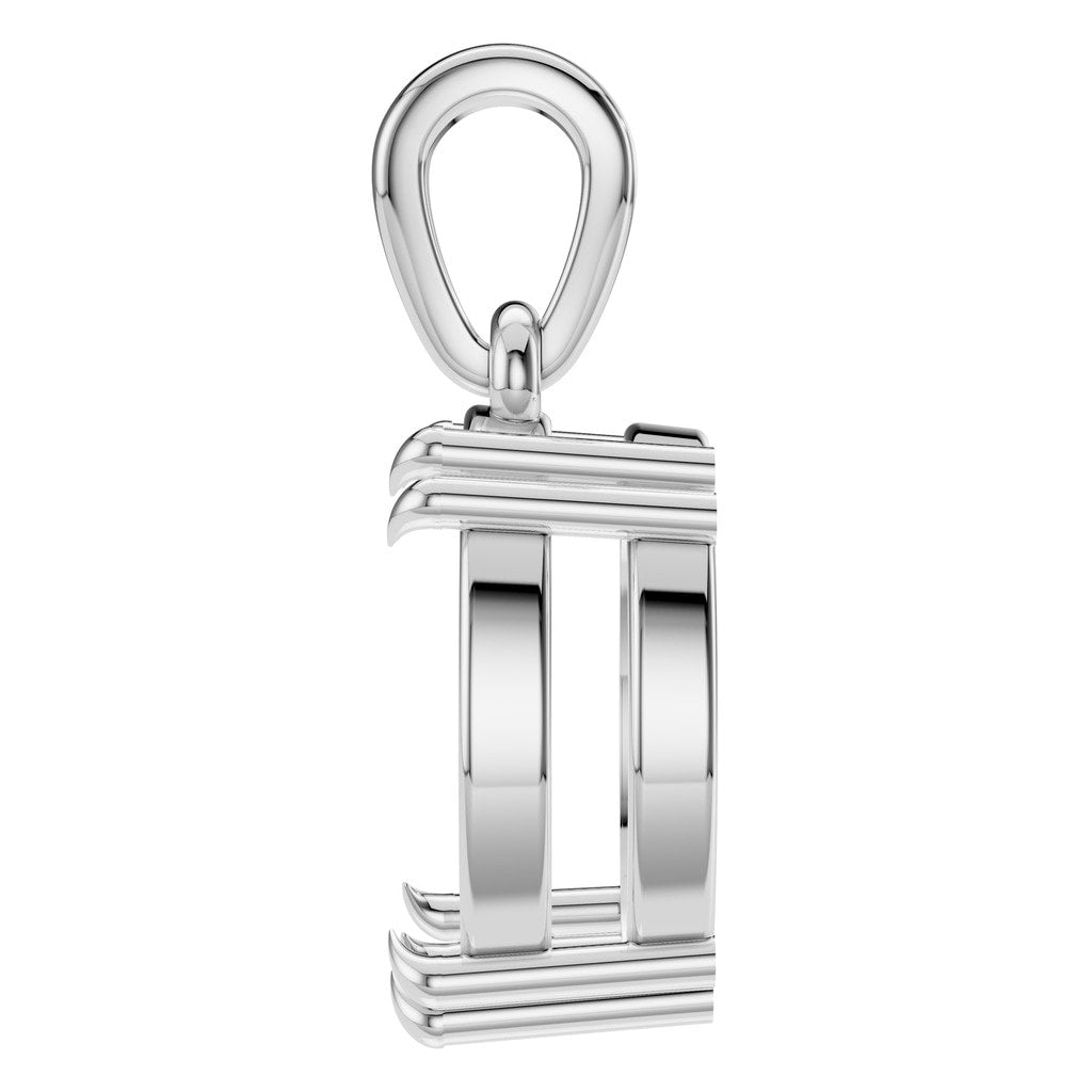 PE-1164 White Gold Pendant UNSET - Side View