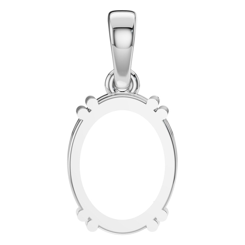 PE-1164 White Gold Pendant UNSET - BACK
