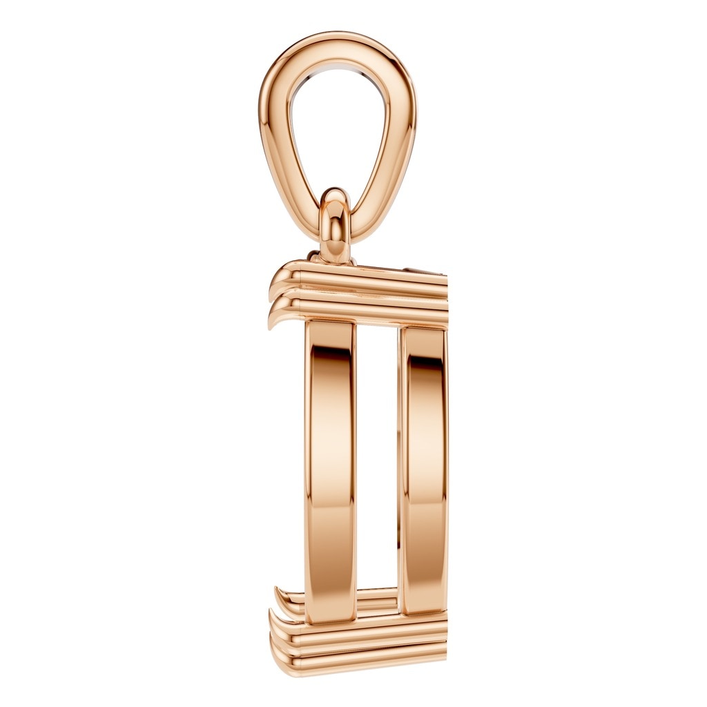 PE-1164 Rose Gold Pendant UNSET - Side View