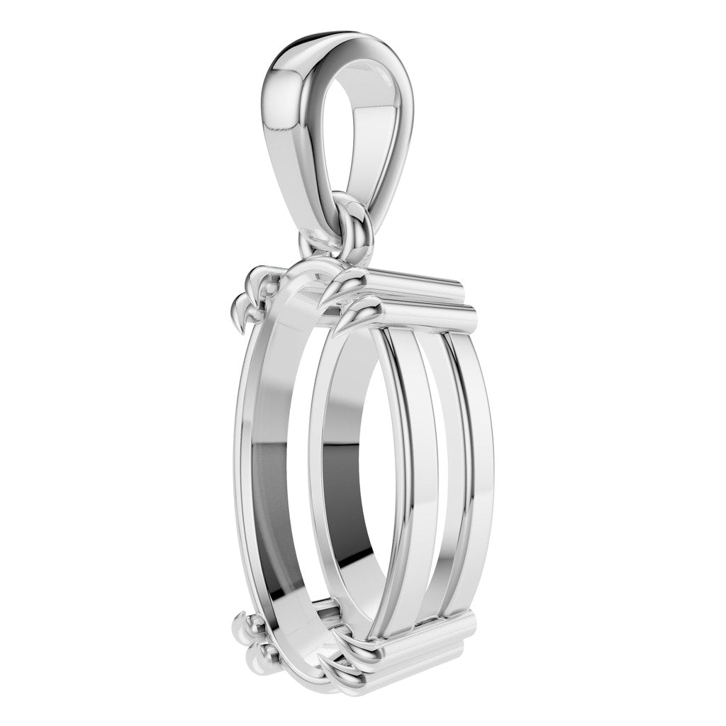 PE-1164 White Gold Pendant UNSET - ANGLE