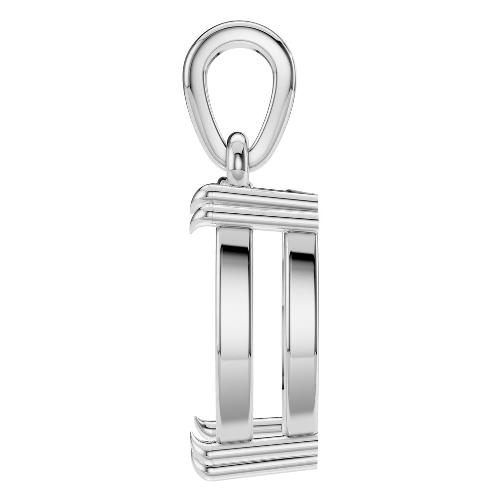 PE-1164 White Gold Pendant UNSET - Side View
