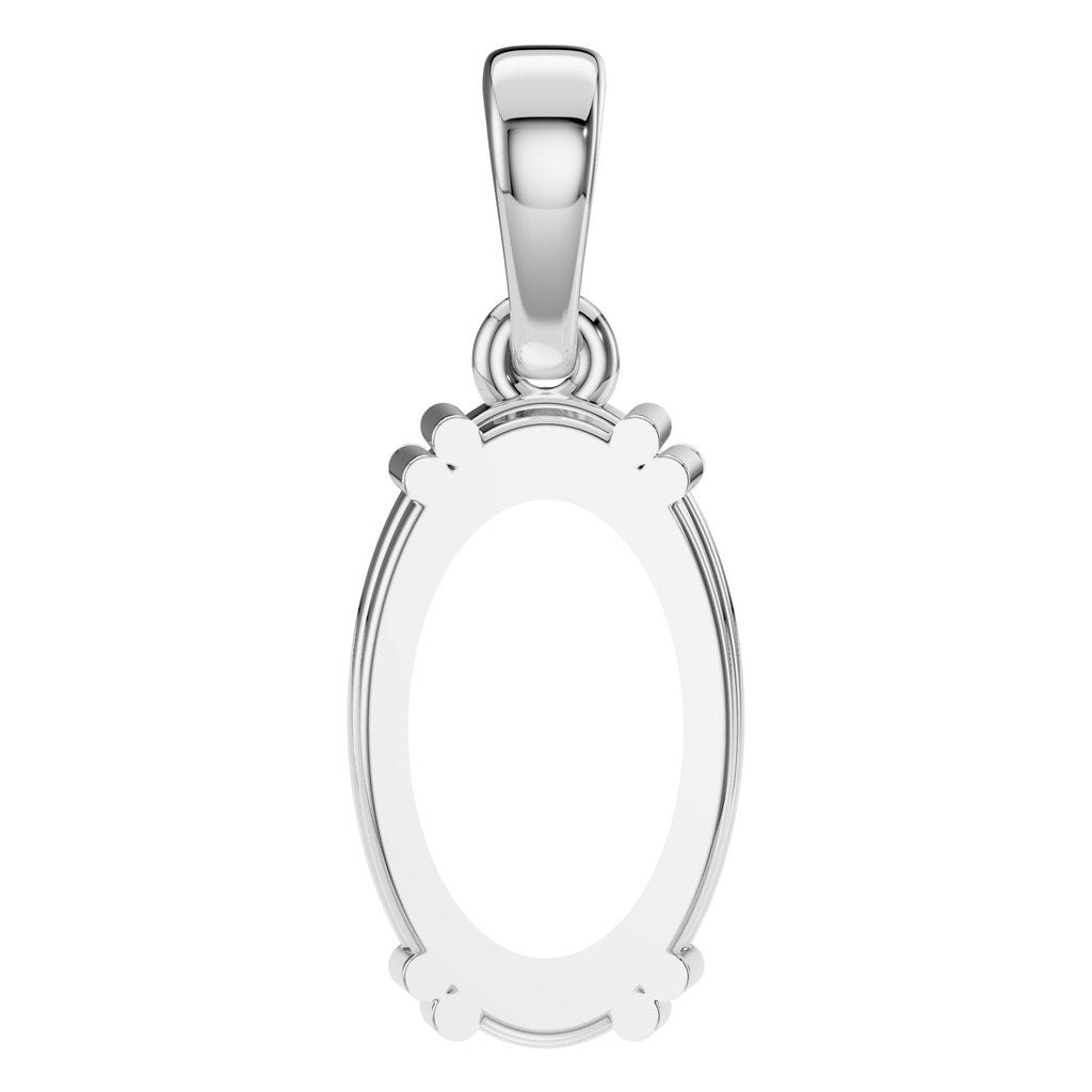 PE-1164 White Gold Pendant UNSET - BACK