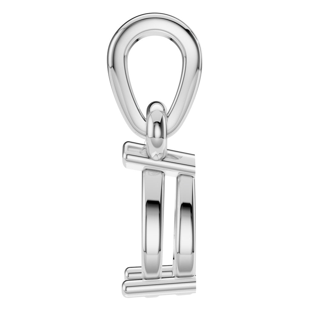 PE-1164 White Gold Pendant UNSET - Side View