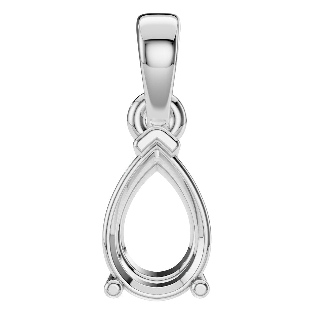 PE-1164 White Gold Pendant UNSET - Main View