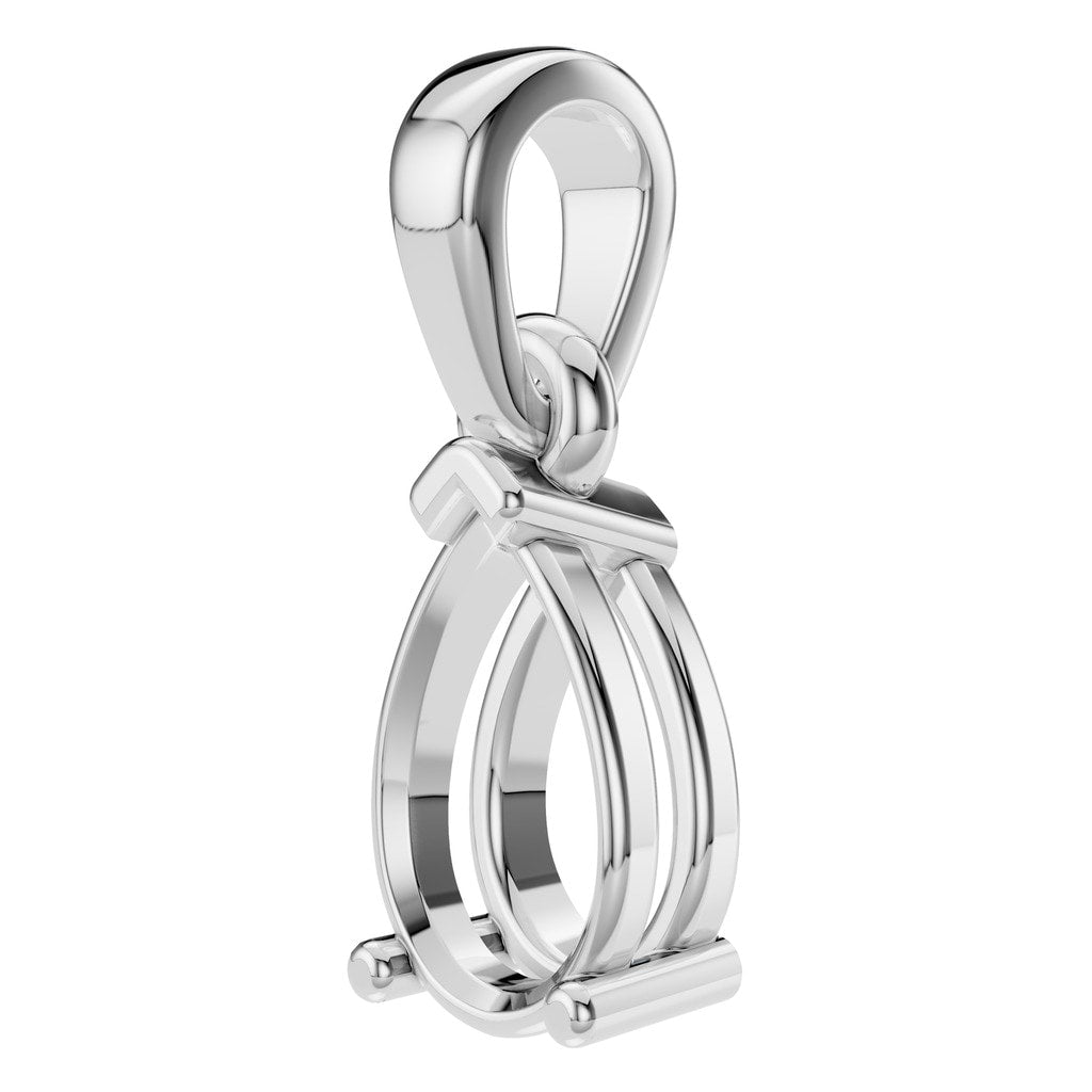 PE-1164 White Gold Pendant UNSET - ANGLE