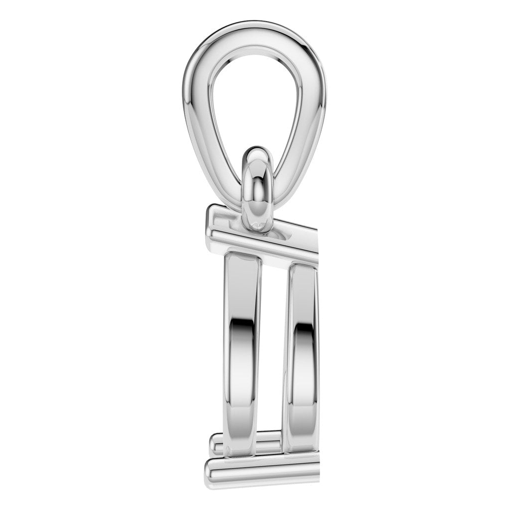 PE-1164 White Gold Pendant UNSET - Side View