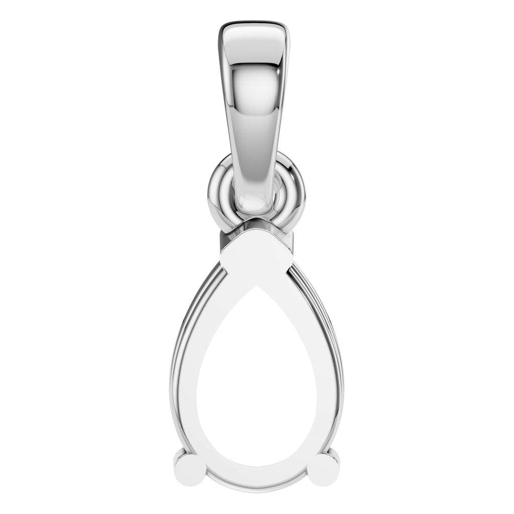 PE-1164 White Gold Pendant UNSET - BACK