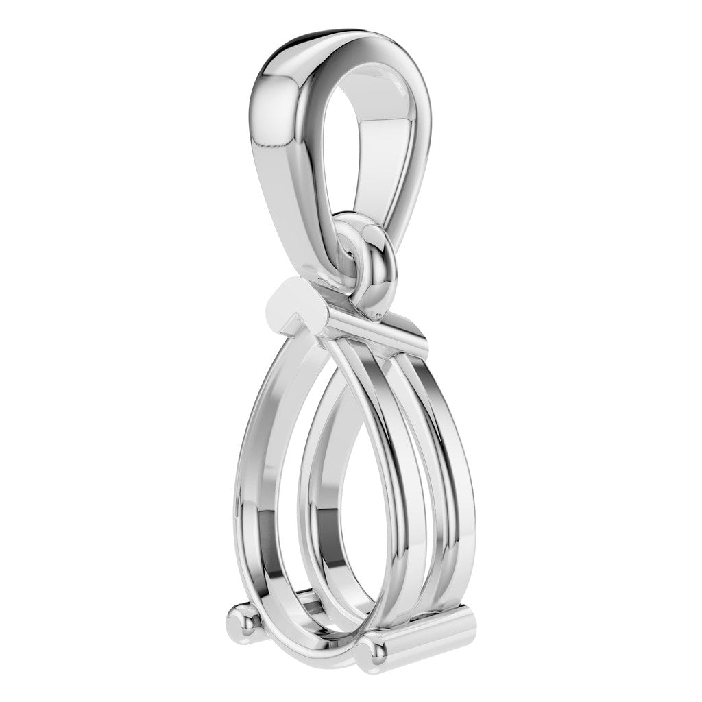 PE-1164 White Gold Pendant UNSET - ANGLE