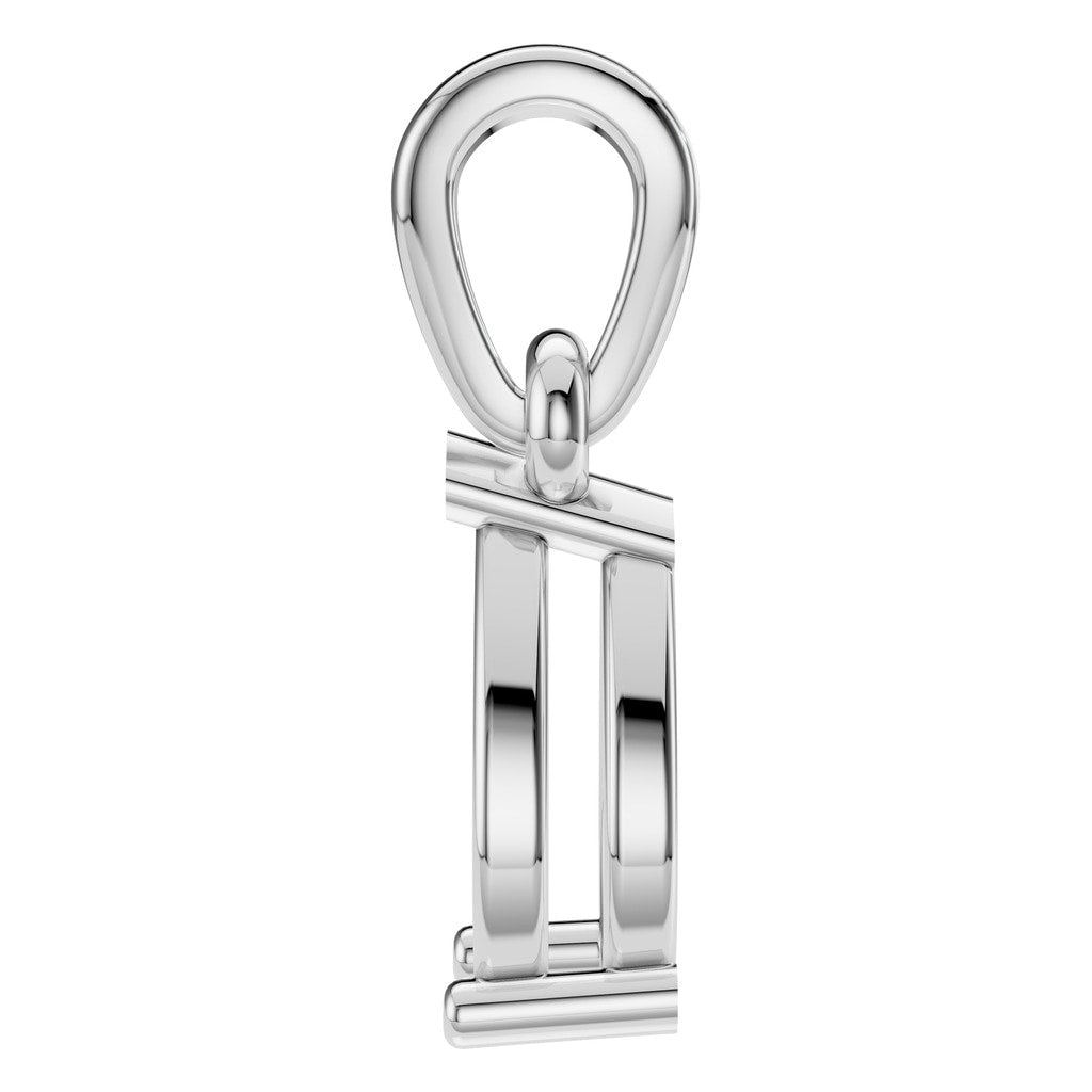 PE-1164 White Gold Pendant UNSET - Side View