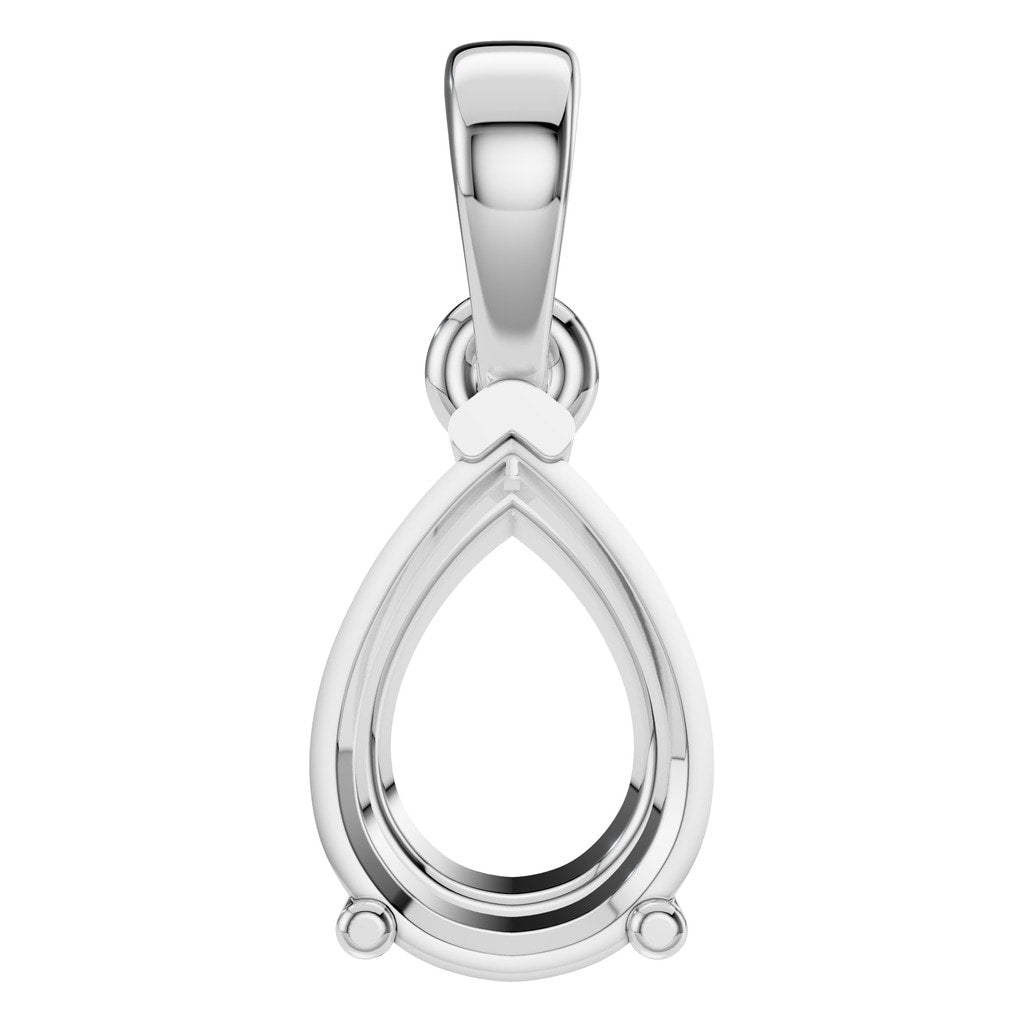PE-1164 White Gold Pendant UNSET - Main View