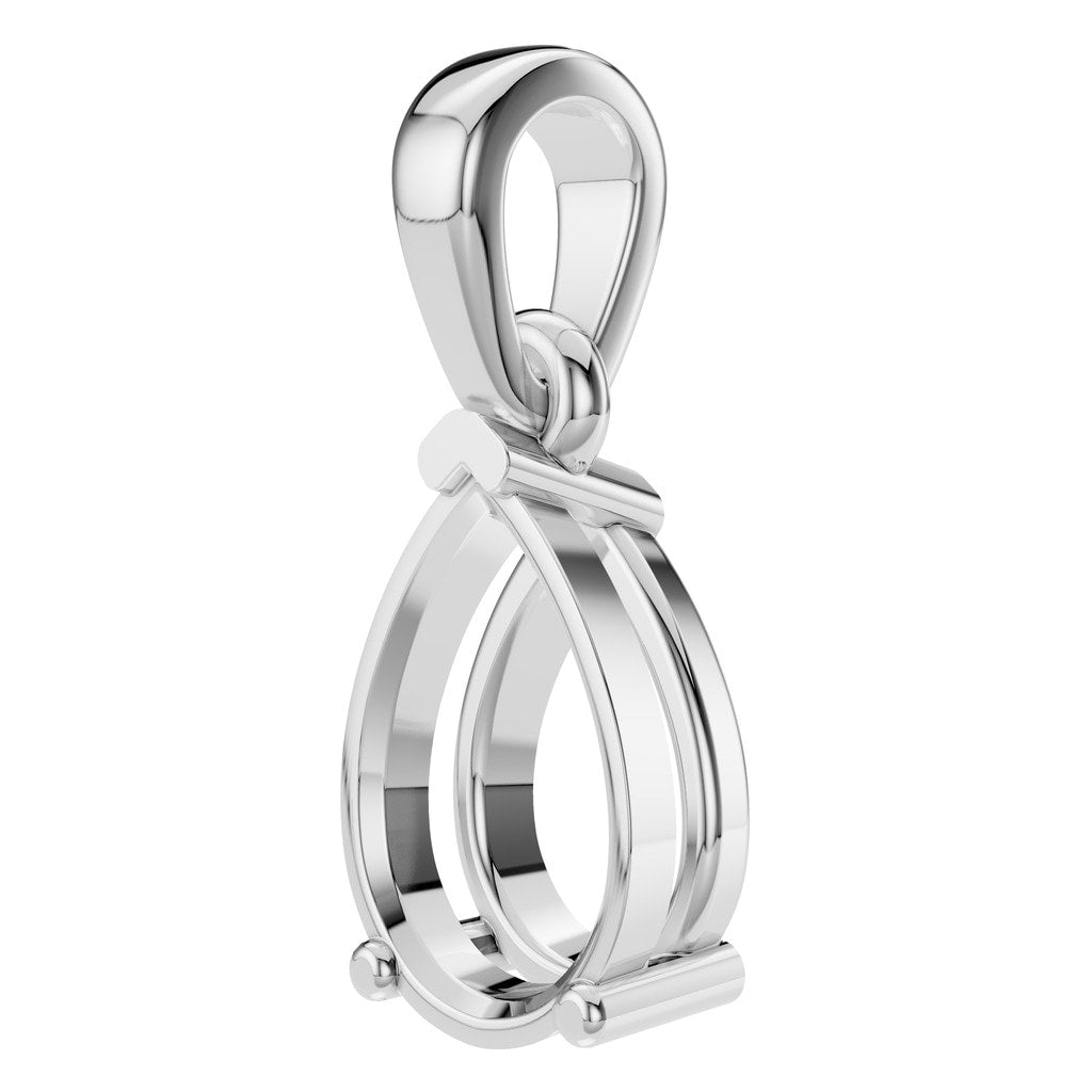 PE-1164 White Gold Pendant UNSET - ANGLE