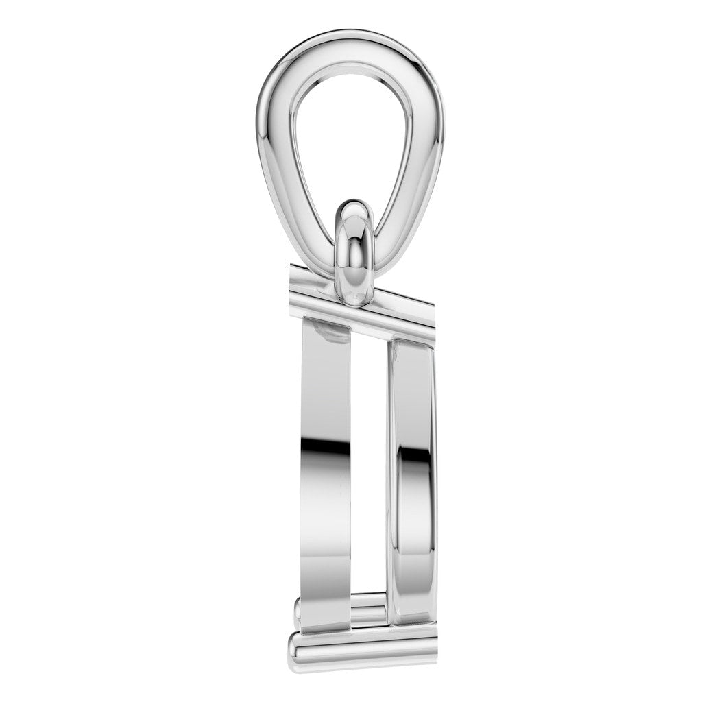 PE-1164 White Gold Pendant UNSET - Side View