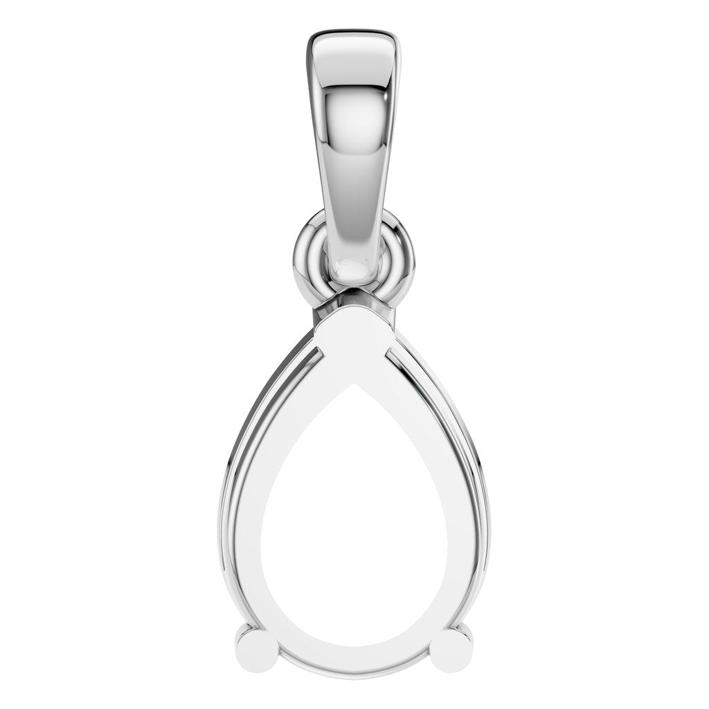 PE-1164 White Gold Pendant UNSET - BACK