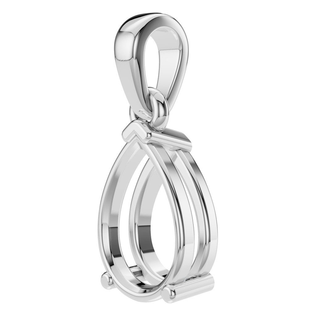 PE-1164 White Gold Pendant UNSET - ANGLE
