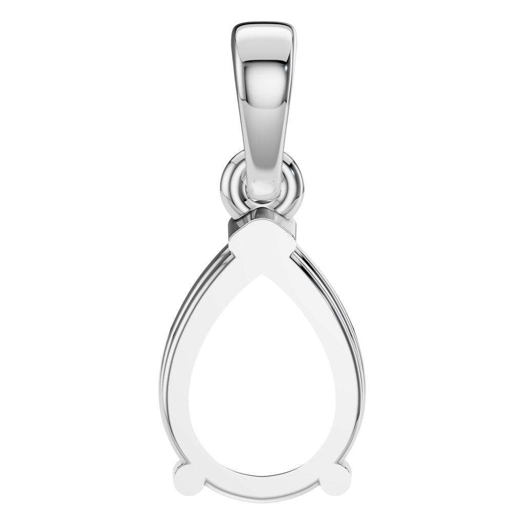 PE-1164 White Gold Pendant UNSET - BACK