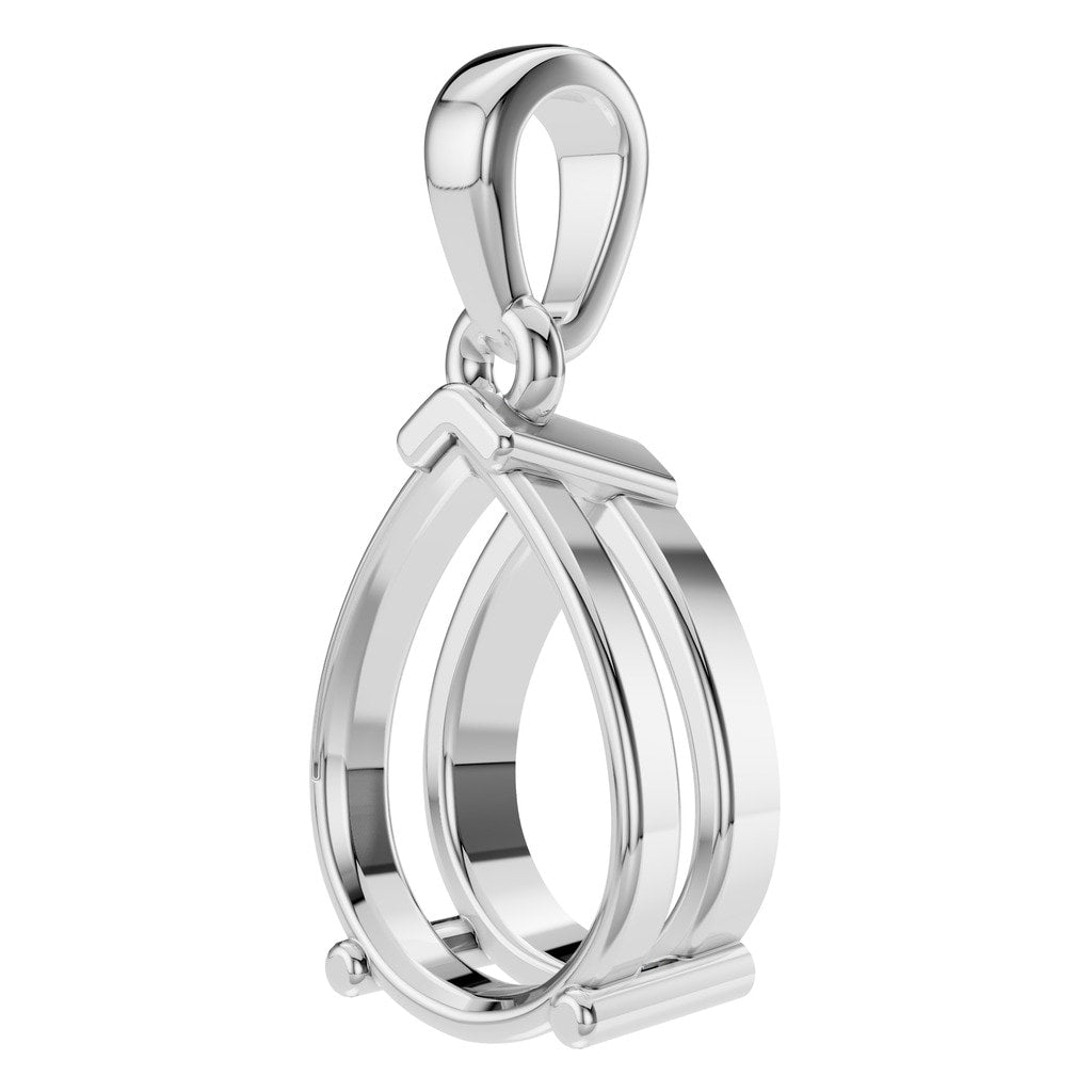 PE-1164 White Gold Pendant UNSET - ANGLE