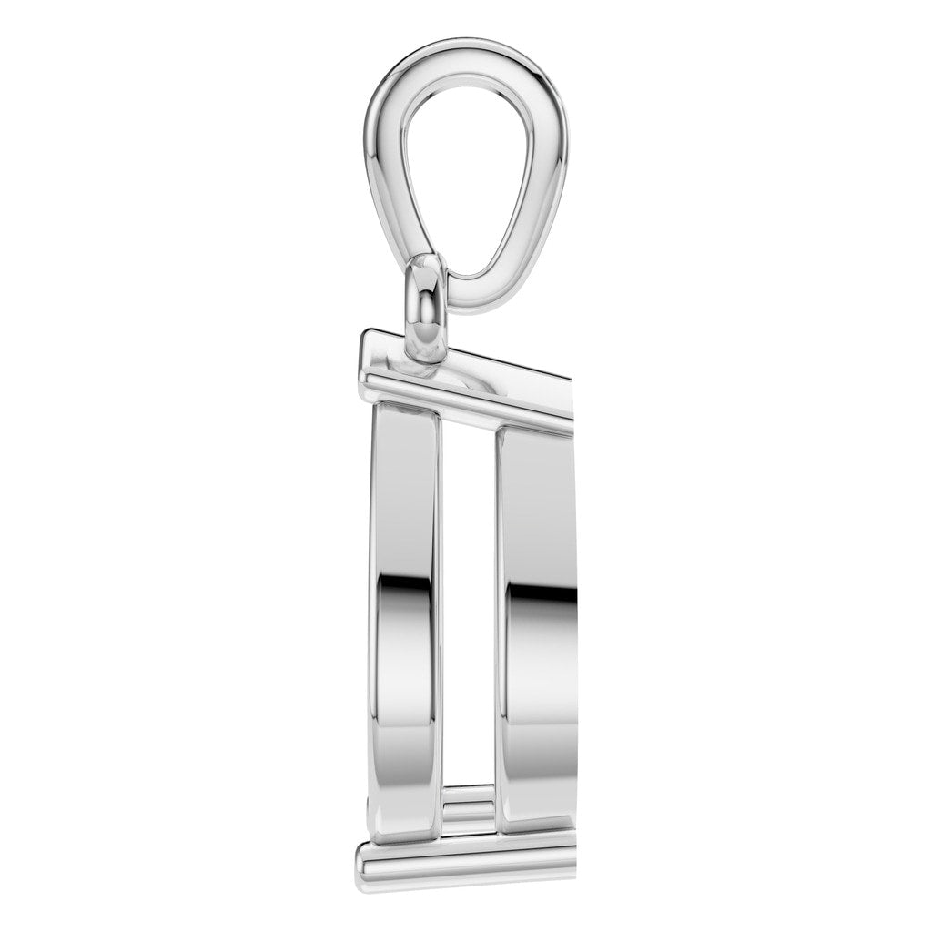 PE-1164 White Gold Pendant UNSET - Side View