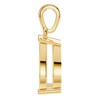 PE-1164 Yellow Gold Pendant UNSET - Side View