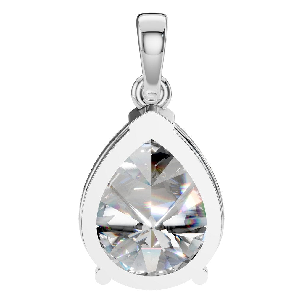 PE-1164 White Gold Pendant SET - BACK