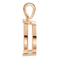 PE-1164 Rose Gold Pendant UNSET - Side View