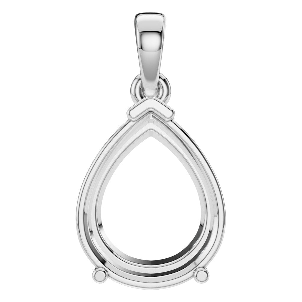 PE-1164 White Gold Pendant UNSET - Main View