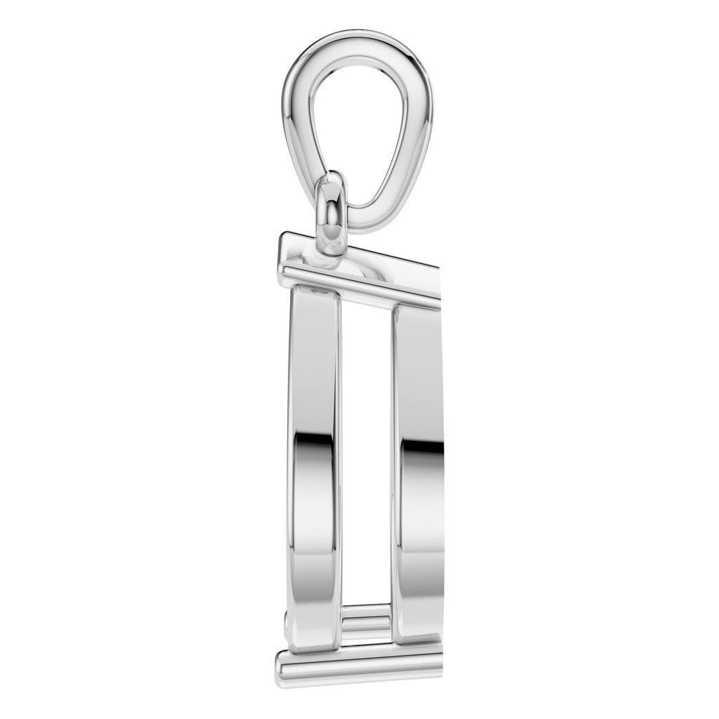 PE-1164 White Gold Pendant UNSET - Side View