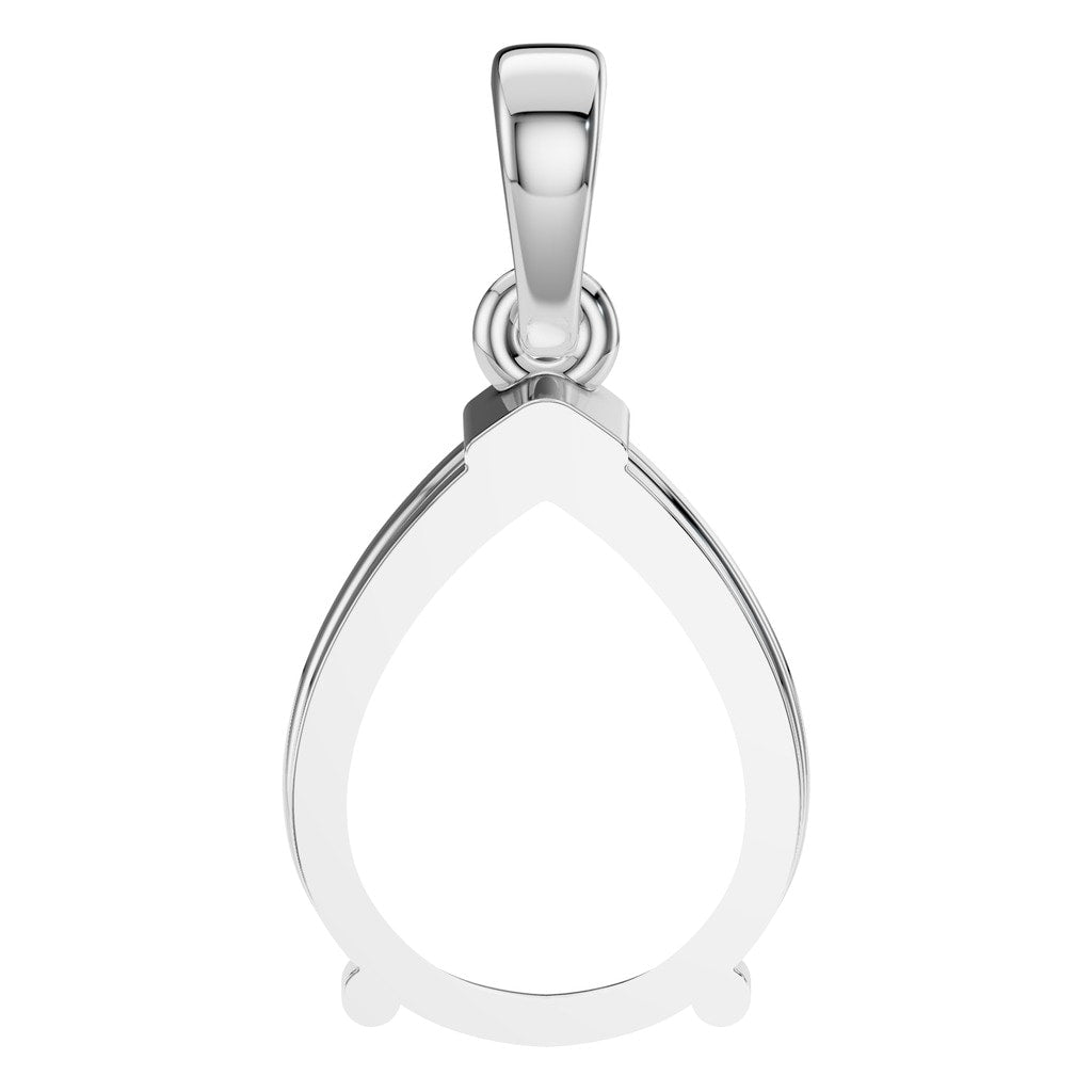 PE-1164 White Gold Pendant UNSET - BACK