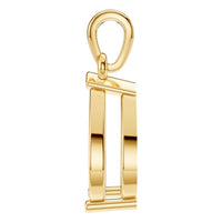PE-1164 Yellow Gold Pendant UNSET - Side View