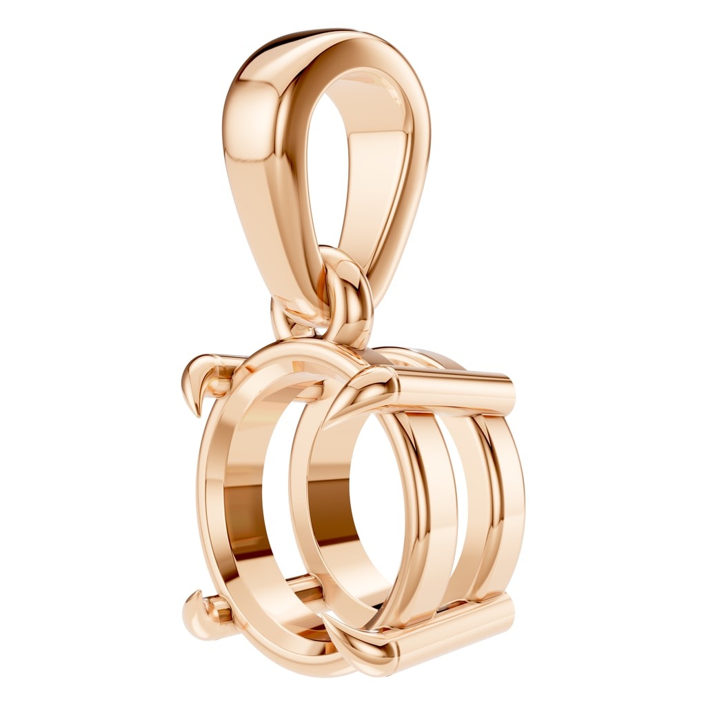 PE-1164 Rose Gold Pendant UNSET - Angle View