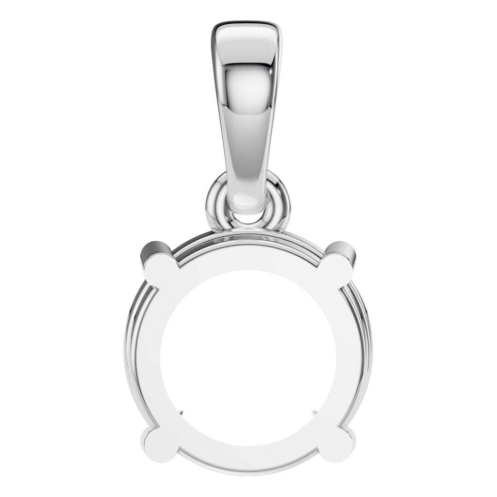 PE-1164 White Gold Pendant UNSET - BACK