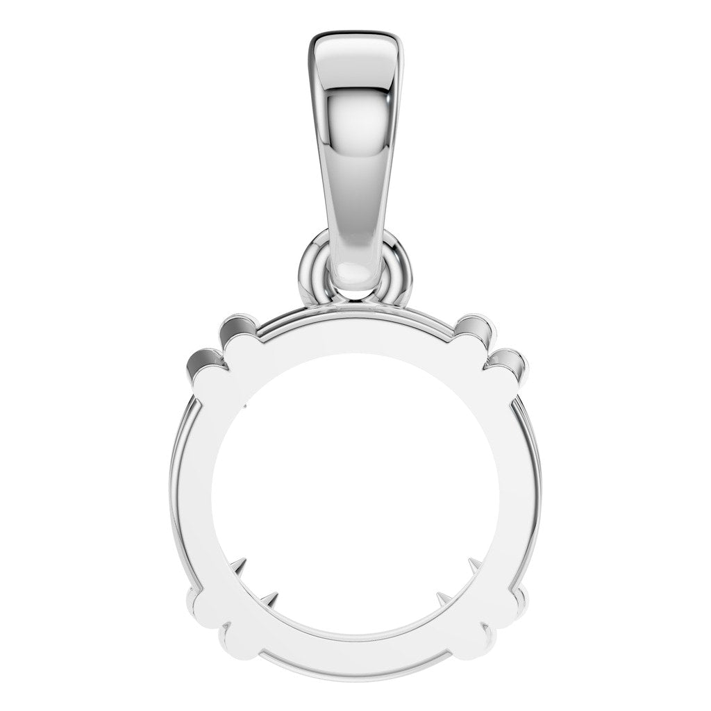 PE-1164 White Gold Pendant UNSET - BACK