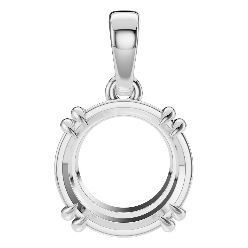 PE-1164 White Gold Pendant UNSET - Main View