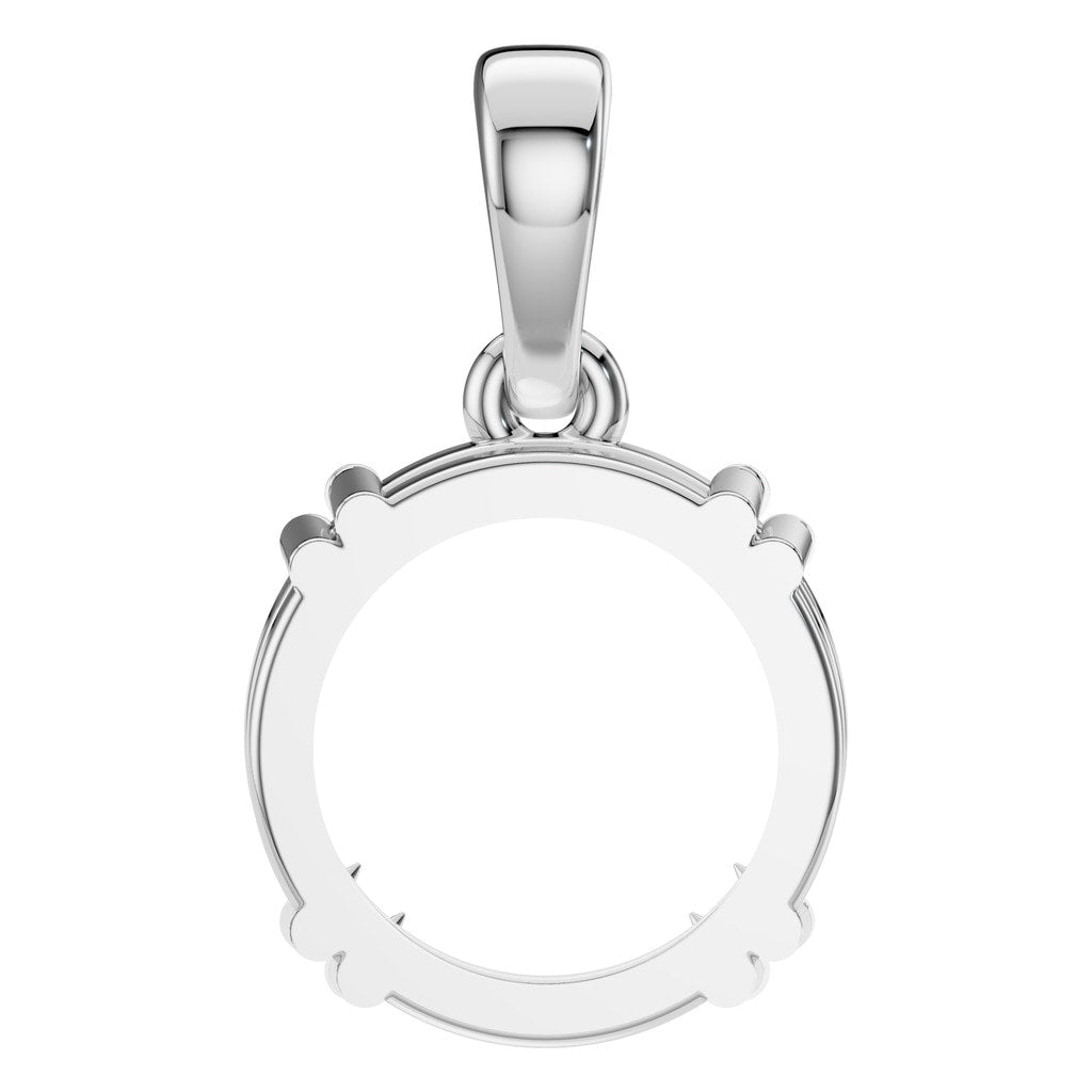 PE-1164 White Gold Pendant UNSET - BACK