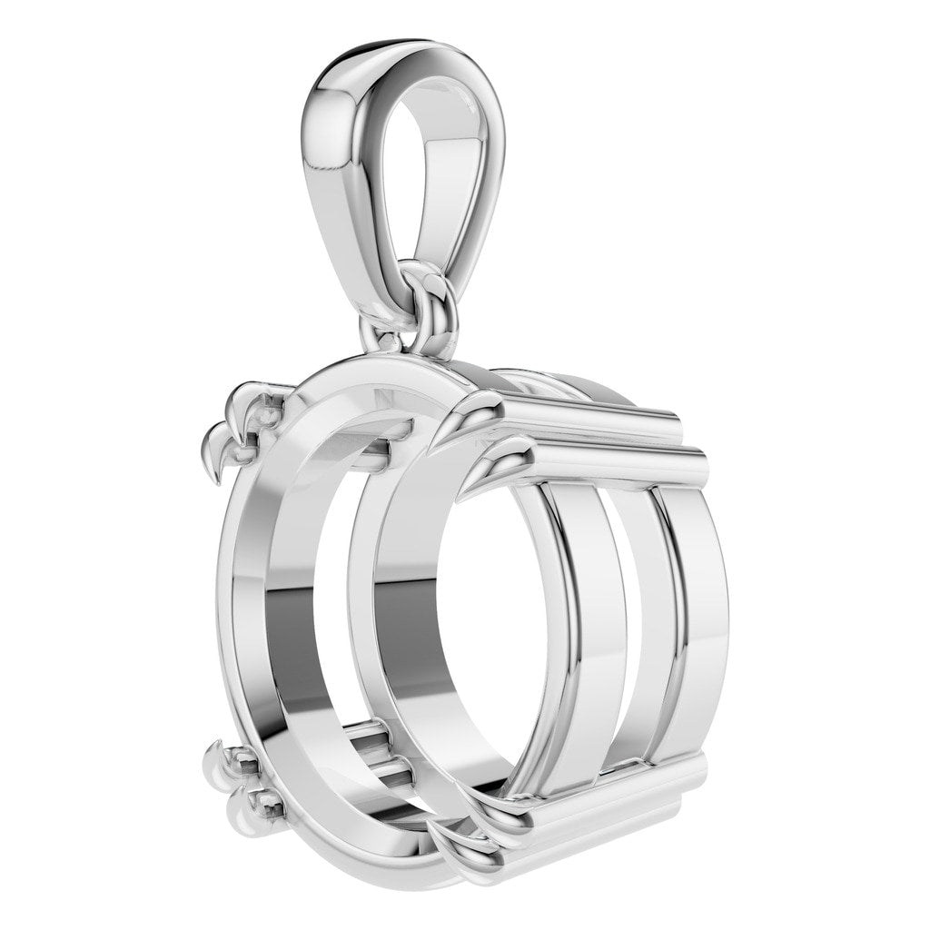 PE-1164 White Gold Pendant UNSET - ANGLE
