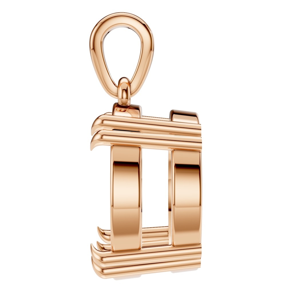 PE-1164 Rose Gold Pendant UNSET - Side View
