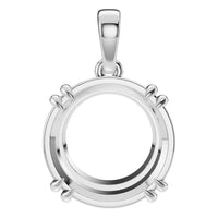 PE-1164 White Gold Pendant UNSET - Main View