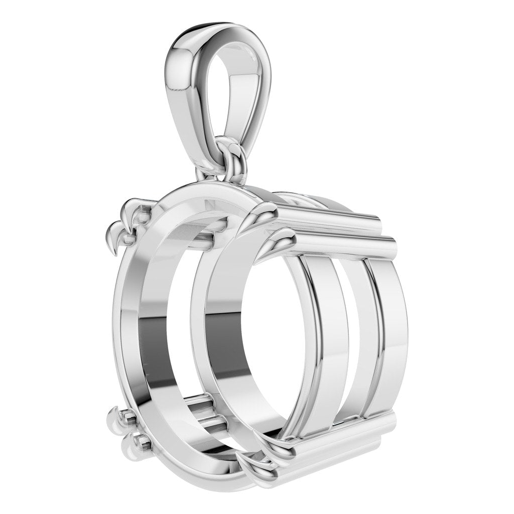 PE-1164 White Gold Pendant UNSET - ANGLE