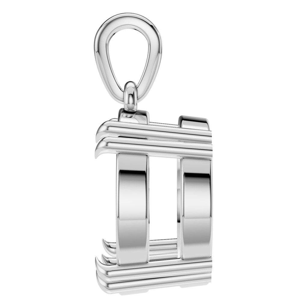 PE-1164 White Gold Pendant UNSET - Side View