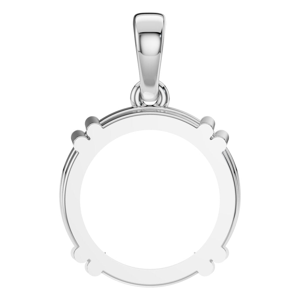 PE-1164 White Gold Pendant UNSET - BACK