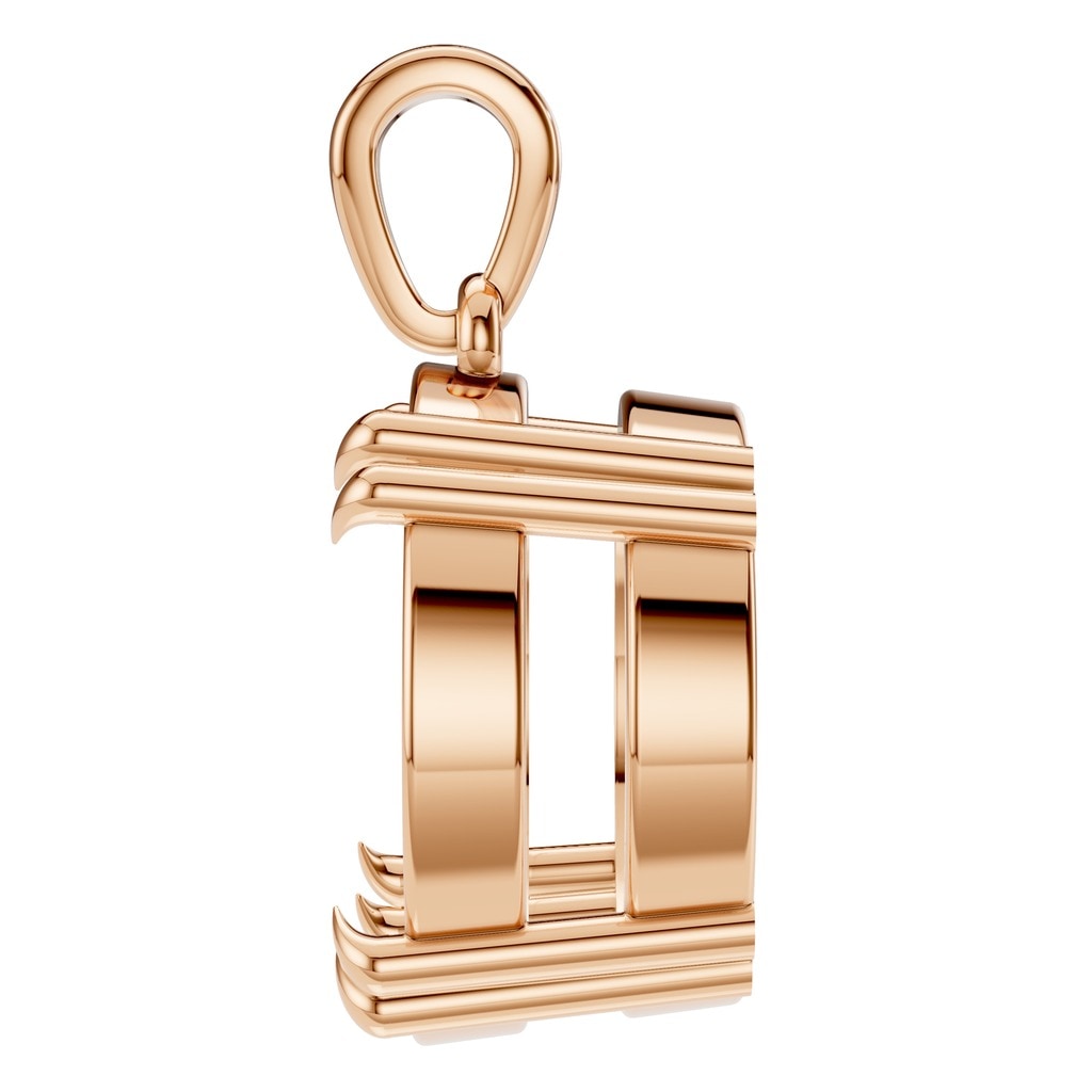 PE-1164 Rose Gold Pendant UNSET - Side View
