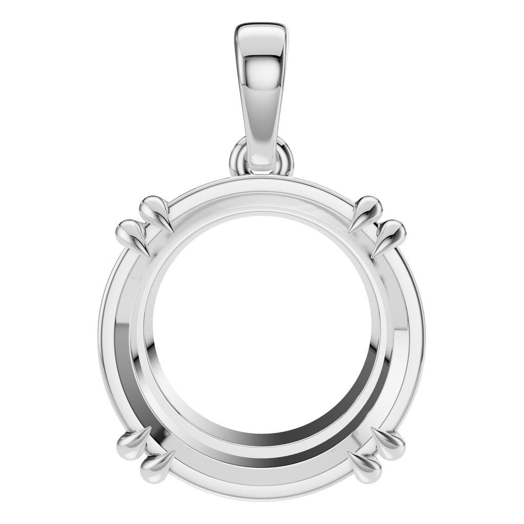 PE-1164 White Gold Pendant UNSET - Main View