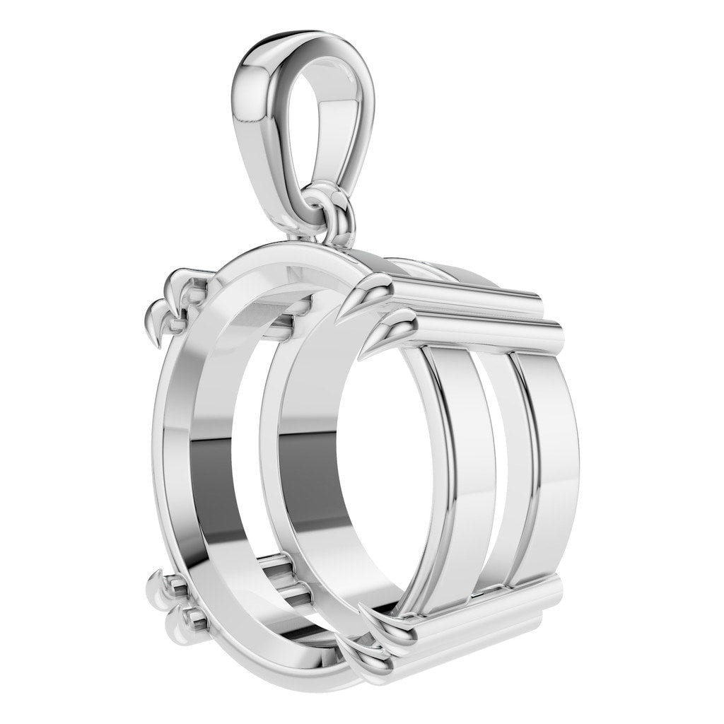 PE-1164 White Gold Pendant UNSET - ANGLE