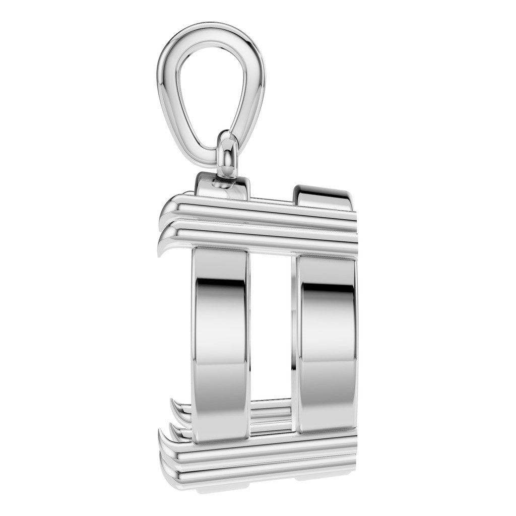 PE-1164 White Gold Pendant UNSET - Side View